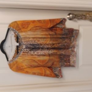 Chico's Banded Hem Long Sleeve Top